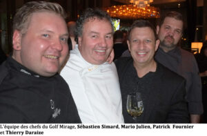 L'équipe des chefs du Golf Mirage, Sébastien Simard, Mario Julien, Patrick Fournier
