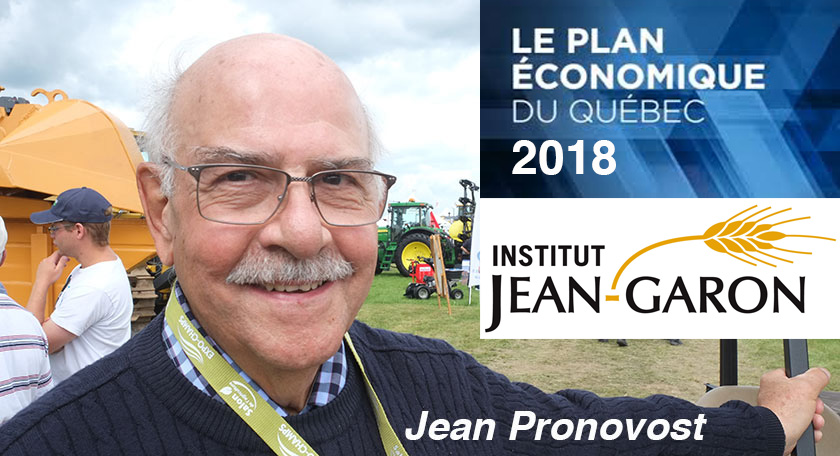 Jean Pronovost, Institut Jean Garon, Agro Quebec